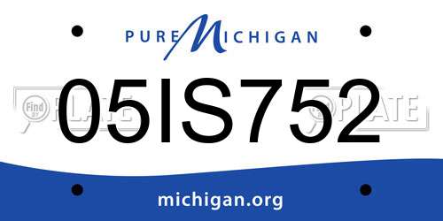05IS752 Michigan License Plate