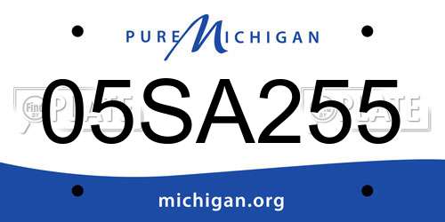 05SA255 Michigan License Plate
