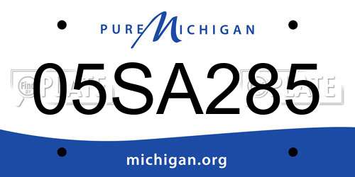 05SA285 Michigan License Plate
