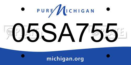 05SA755 Michigan License Plate