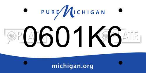 0601K6 Michigan License Plate