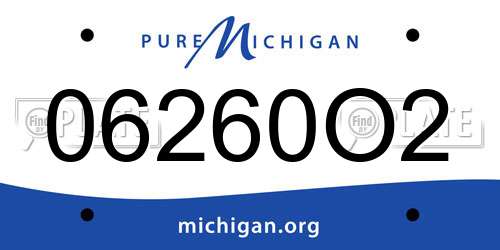06260O2 Michigan License Plate