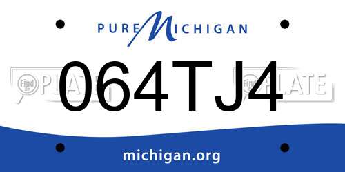 064TJ4 Michigan License Plate