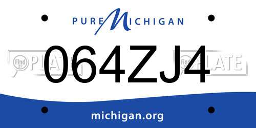 064ZJ4 Michigan License Plate