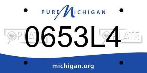 0653L4 Michigan License Plate