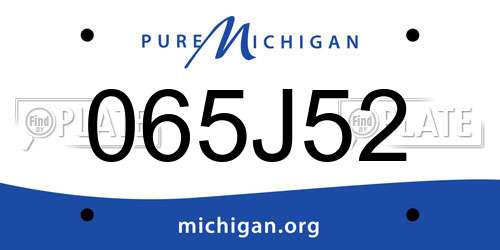 065J52 Michigan License Plate