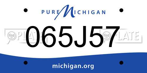 065J57 Michigan License Plate