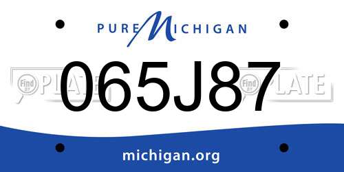 065J87 Michigan License Plate