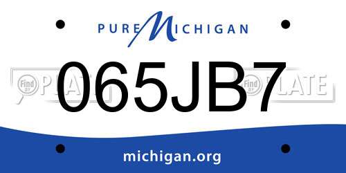 065JB7 Michigan License Plate