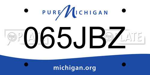 065JBZ Michigan License Plate