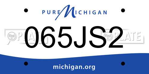 065JS2 Michigan License Plate
