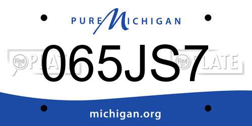 065JS7 Michigan License Plate