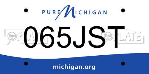 065JST Michigan License Plate