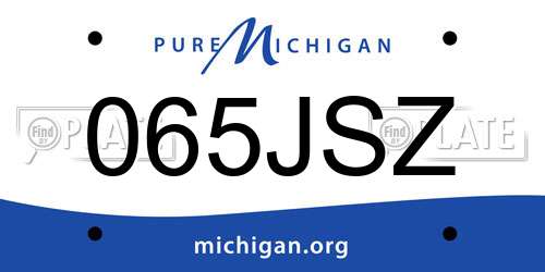 065JSZ Michigan License Plate