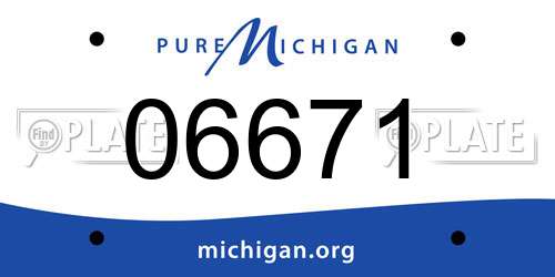 06671 Michigan License Plate