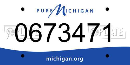 0673471 Michigan License Plate