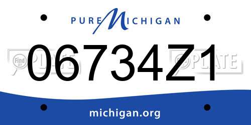 06734Z1 Michigan License Plate