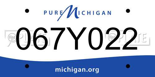 067Y022 Michigan License Plate