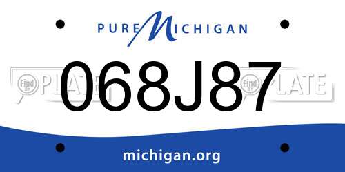 068J87 Michigan License Plate