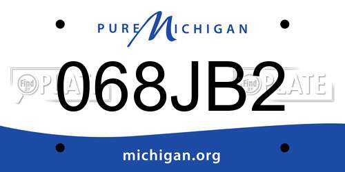 068JB2 Michigan License Plate