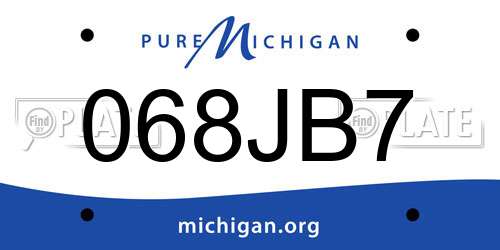 068JB7 Michigan License Plate