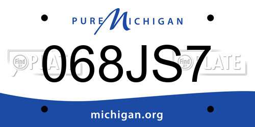 068JS7 Michigan License Plate