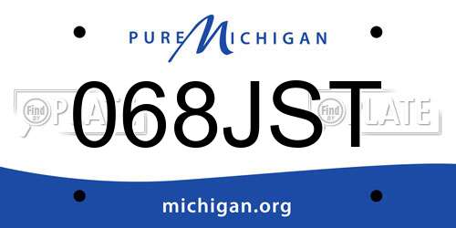 068JST Michigan License Plate