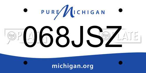 068JSZ Michigan License Plate