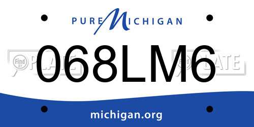 068LM6 Michigan License Plate