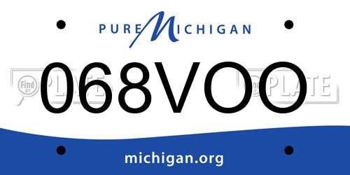068VOO Michigan License Plate