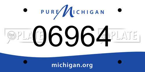 06964 Michigan License Plate