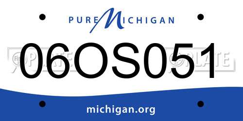 06OS051 Michigan License Plate