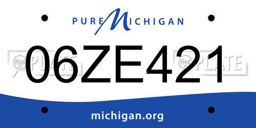 06ZE421 Michigan License Plate