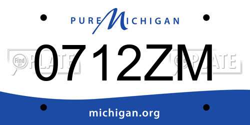 0712ZM Michigan License Plate
