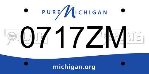 0717ZM Michigan License Plate