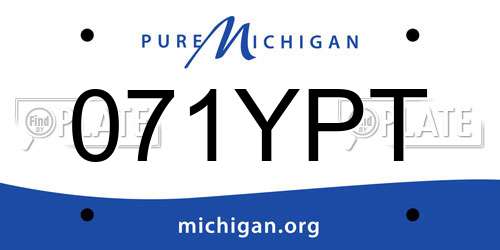 071YPT Michigan License Plate