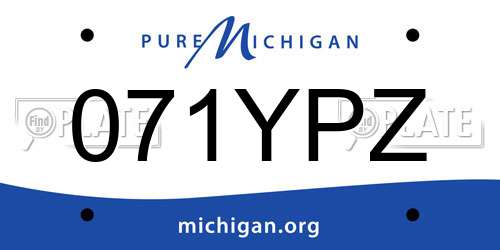 071YPZ Michigan License Plate