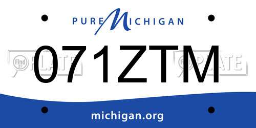 071ZTM Michigan License Plate