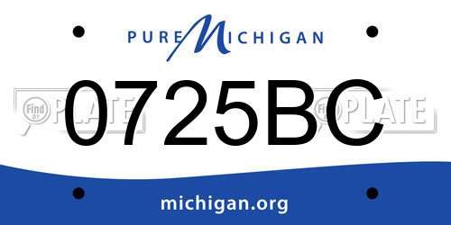 0725BC Michigan License Plate