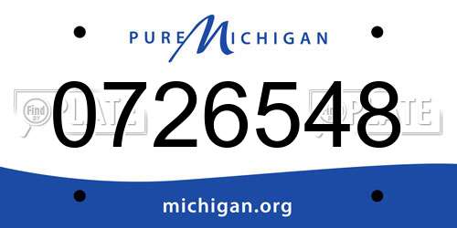0726548 Michigan License Plate