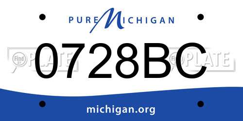 0728BC Michigan License Plate