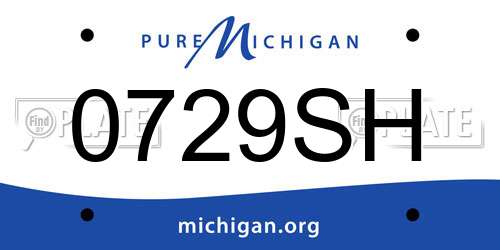 0729SH Michigan License Plate