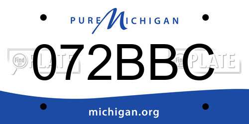 072BBC Michigan License Plate