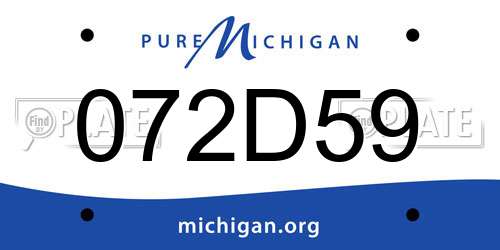 072D59 Michigan License Plate