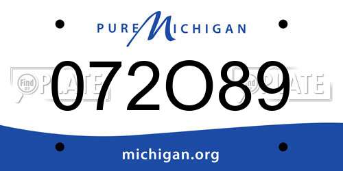 072O89 Michigan License Plate