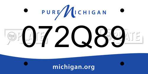 072Q89 Michigan License Plate