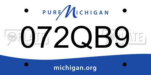 072QB9 Michigan License Plate