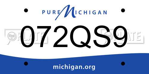 072QS9 Michigan License Plate