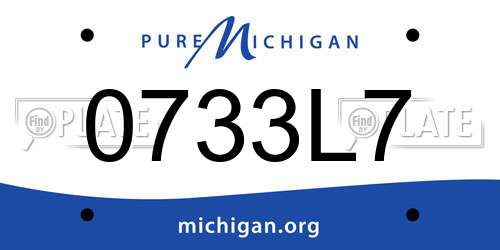 0733L7 Michigan License Plate