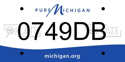 0749DB Michigan License Plate